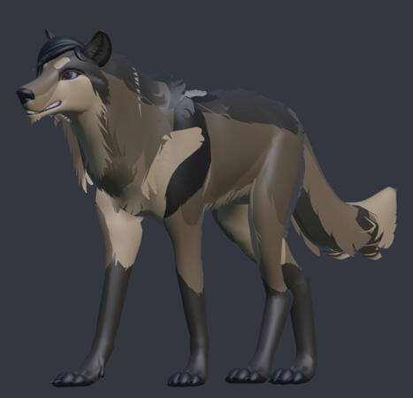 A stylized wolf model for my upcoming project(s).